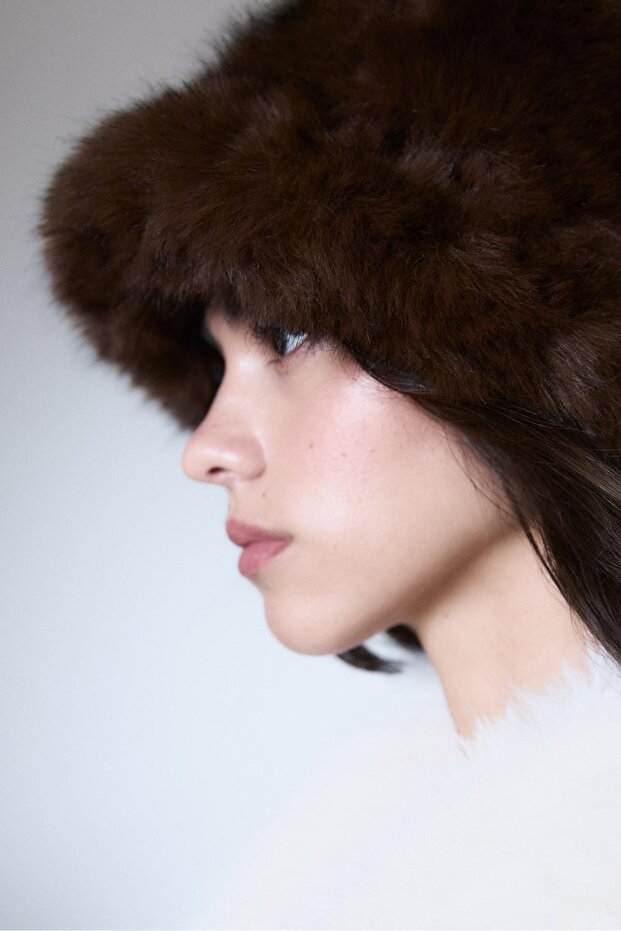 Suni kürk bucket şapka - 2