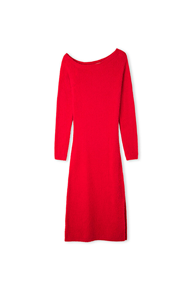 Kayık yaka triko elbise - 3