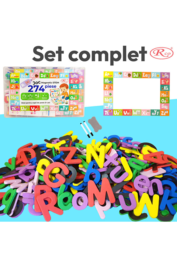 Magnetic STEM Set 274 Pieces with Letters, Numbers and Mathematical Symbols made of EVA Foam, WW3047 - 2