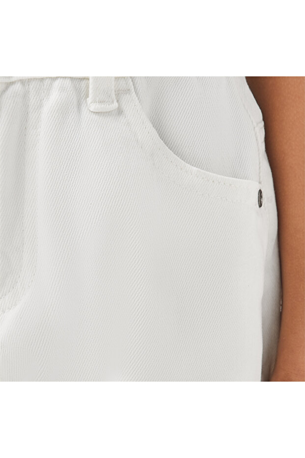 الصلبة الدينيم السراويل مع جيوب - 5