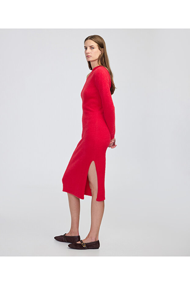 Kayık yaka triko elbise - 5