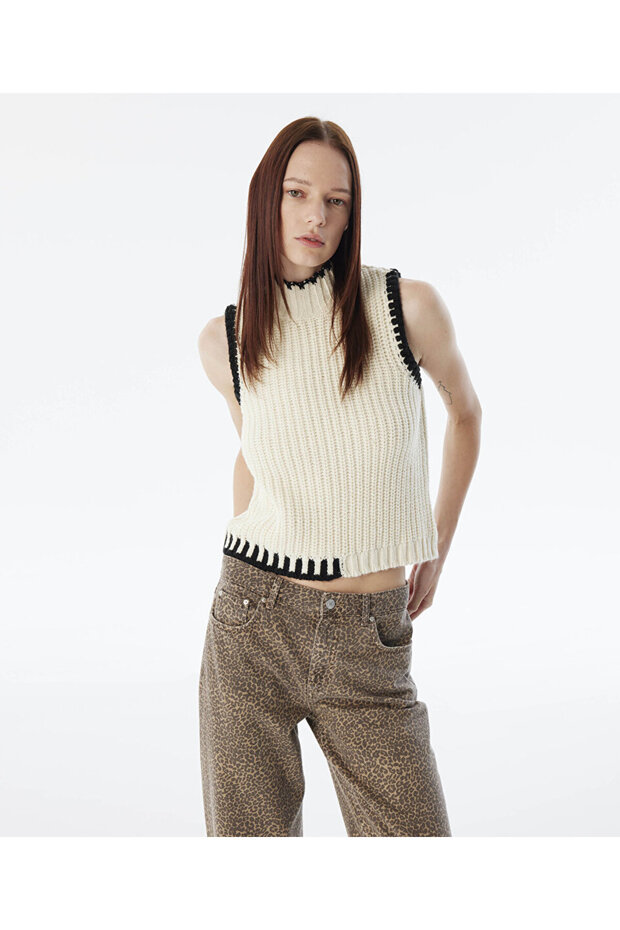 KONTRAST ŞERİTLİ SÜVETER - 2