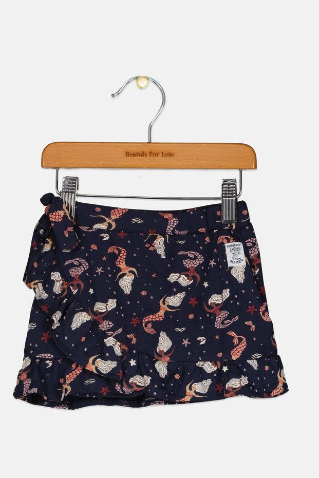 Toddlers Girl Mermaid Print Skirt, Multicolor