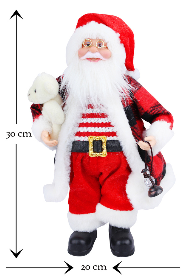 20x30 Cm Santa Claus Christmas Ornament with Teddy Bear