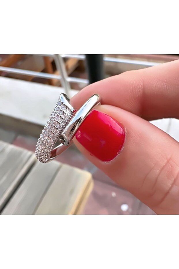 WHITE STONE RING - 2