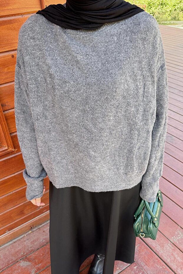 سترة تريكو ذاتية النمط أنثراسايت - 3