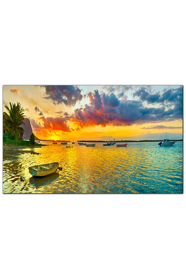 لوحه جداريه كانفس - غروب على الشاطئ - 726