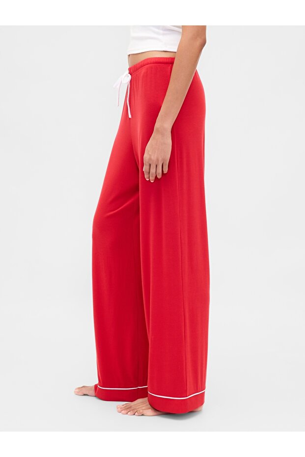 Kadın Kırmızı Softest Modal Pijama Altı - 5