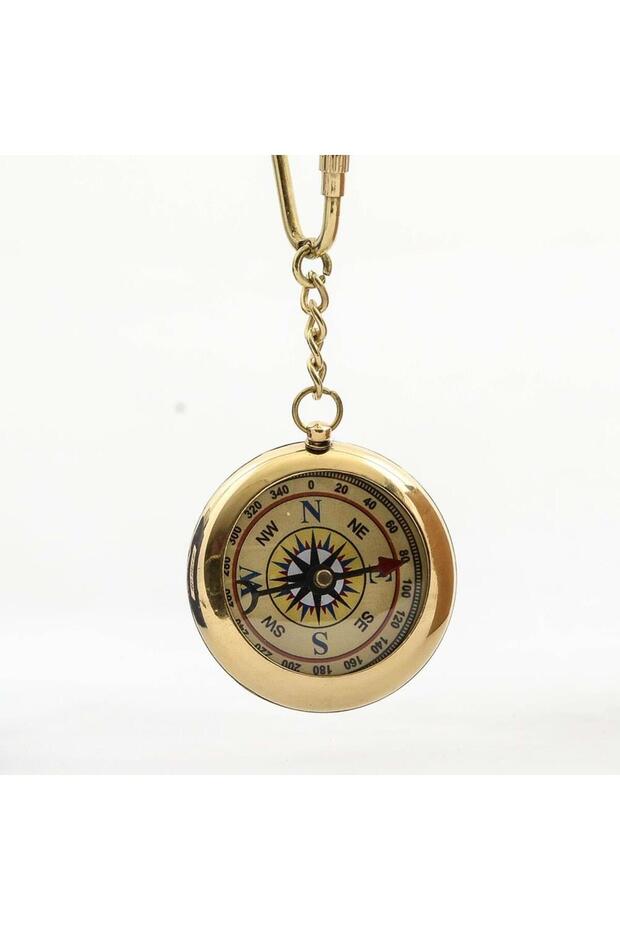 Brass Compass Keychain - 1