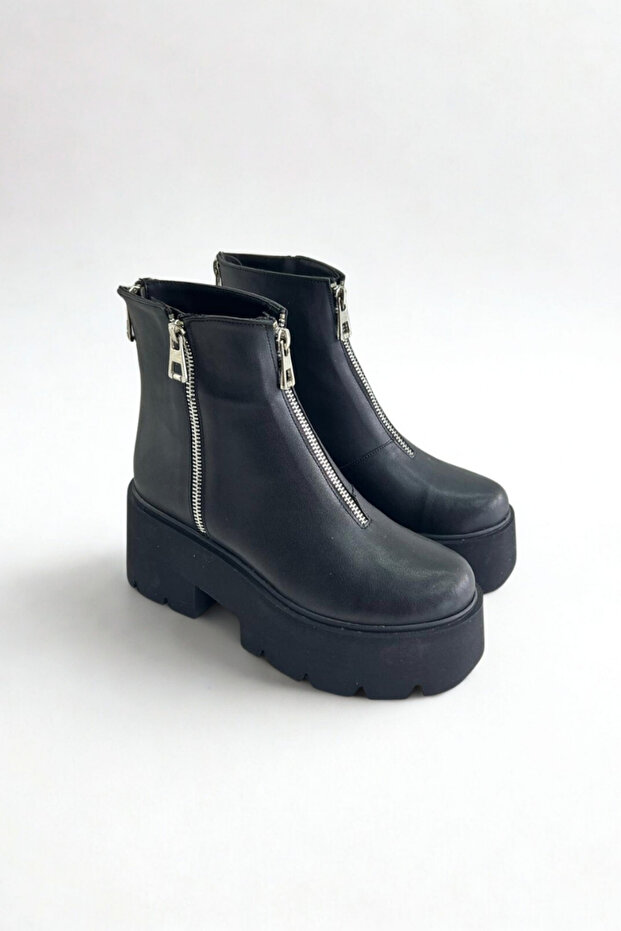 Siyah Kalın Taban Kadın Bot P9018 - 6