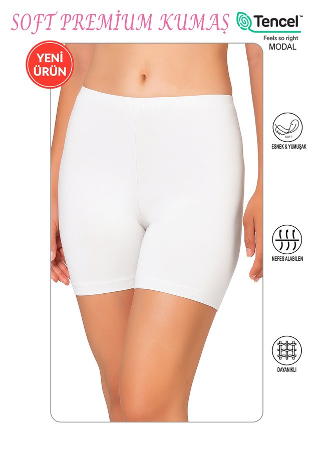 Özkan 27781 Women's Premium Fabric Modal Cotton Flexible Comfortable Mid-Length Above-Knee Short Leggings Shorts Boxer