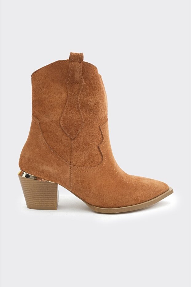 Hakiki Deri Kadın Western Bot - 1