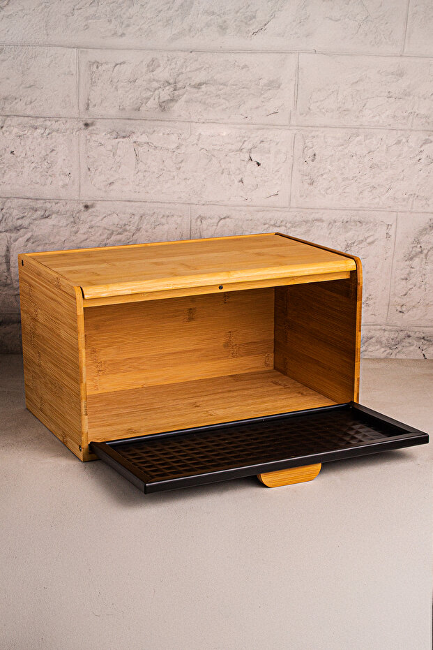 لنجيم - صندوق تخزين الخبز من الخيزران، صندوق الخبز، سلة الخبز - 4