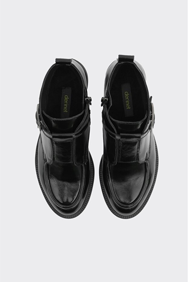 Fermuarlı Hakiki Deri Kadın Bot - 4