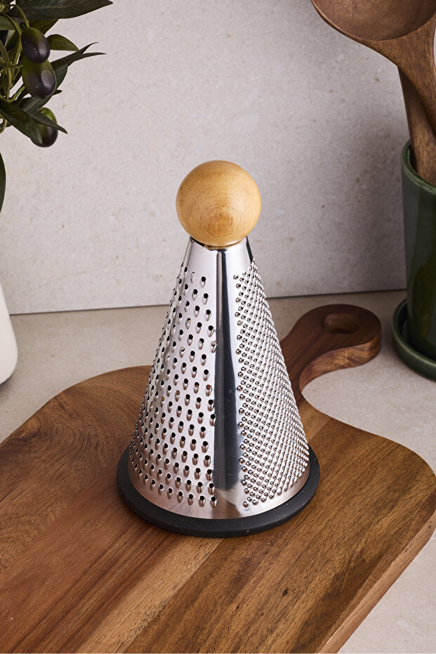 Grattugia Bambu Handle Grater 20 cm Conical Multifunctional Kitchen Grater - 3