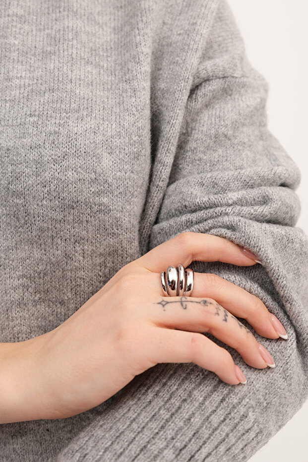 Bisiklet Yaka Basic Triko Kazak K2918 - 4