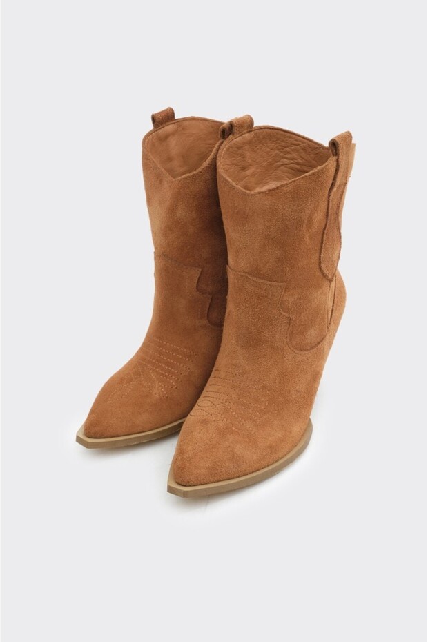 Hakiki Deri Kadın Western Bot - 2