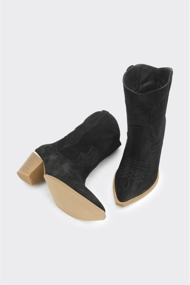 Hakiki Deri Kadın Western Bot - 8