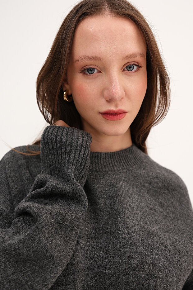 Bisiklet Yaka Basic Triko Kazak K2918 - 3