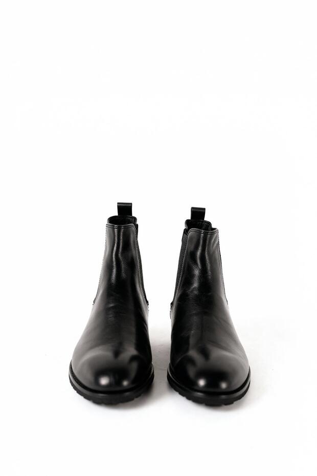 KLASİK DERİ SİYAH BOT - 1