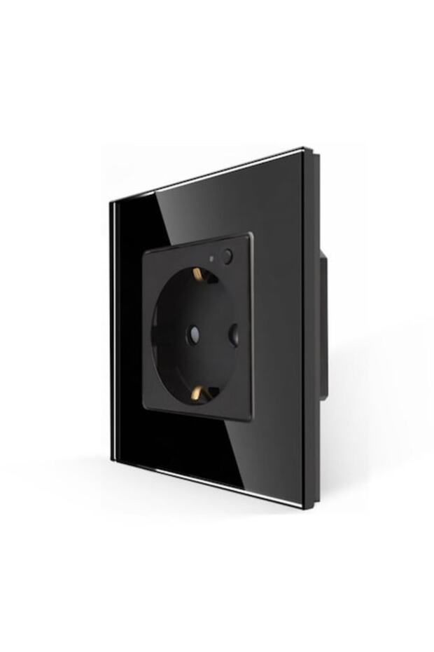 Complete Shuko WIFI socket, LED indicator and small on/off button, with power monitoring function - 1