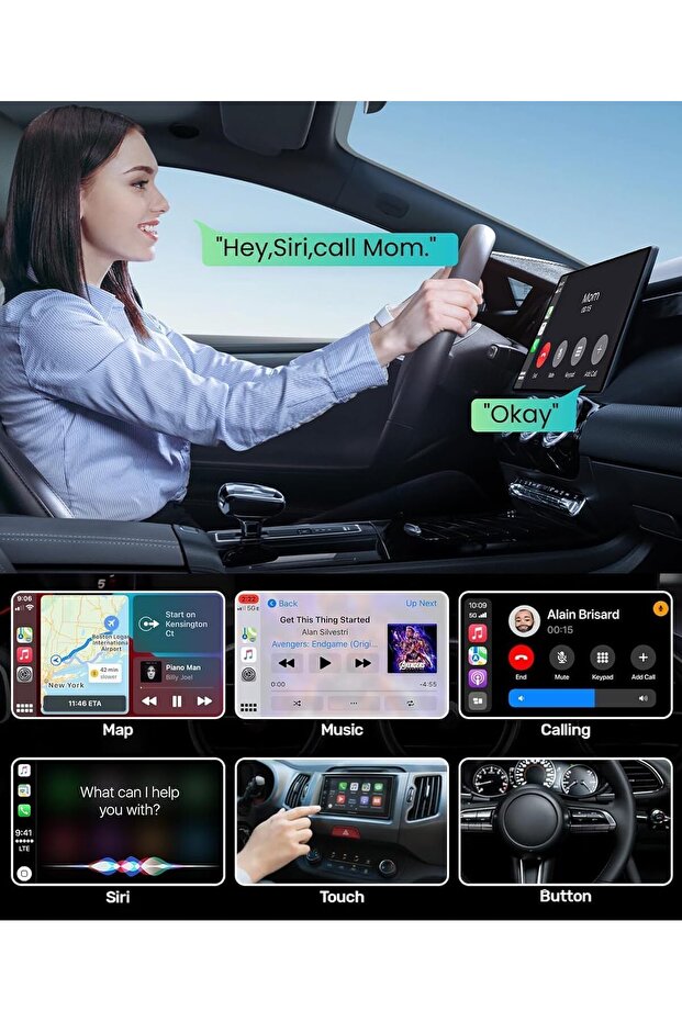 UOEPOWA 2×1 Wireless Carplay and Android Auto Adapter, Plug and Play Dongle Converts Wired to Wirel - 7