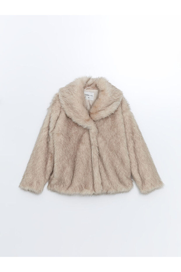 Ecru Jacket Collar Women from Artı-Store Faux Fur Coat
