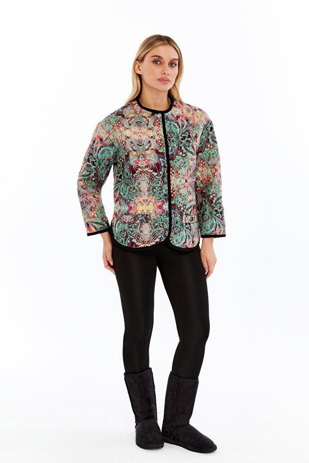 Patterned Quilted Jacket - 1