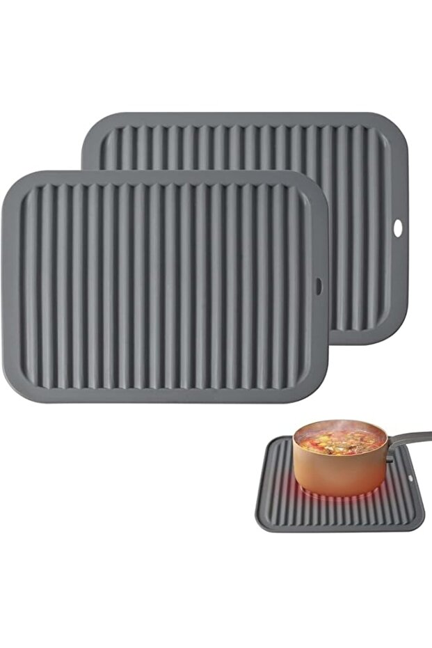 X spring Silicone Trivets for Hot Dishes, 2 Pack Kitchen Hot Pads, Thick Heat Resistant Mats for Di