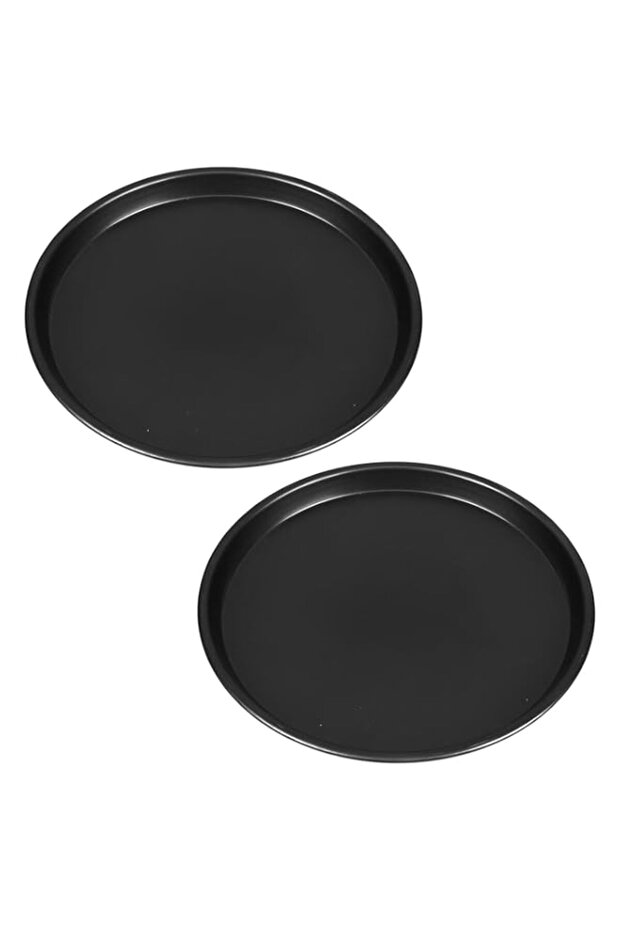 2 Pack 10-Inch Deep Dish Pizza Pan, Non-Stick Carbon Steel Pizza Pan, Round Bakeware for Oven Baking Serving, Pizza Plates Serving Tray Crisper Pan for Home Kitchen Restaurants