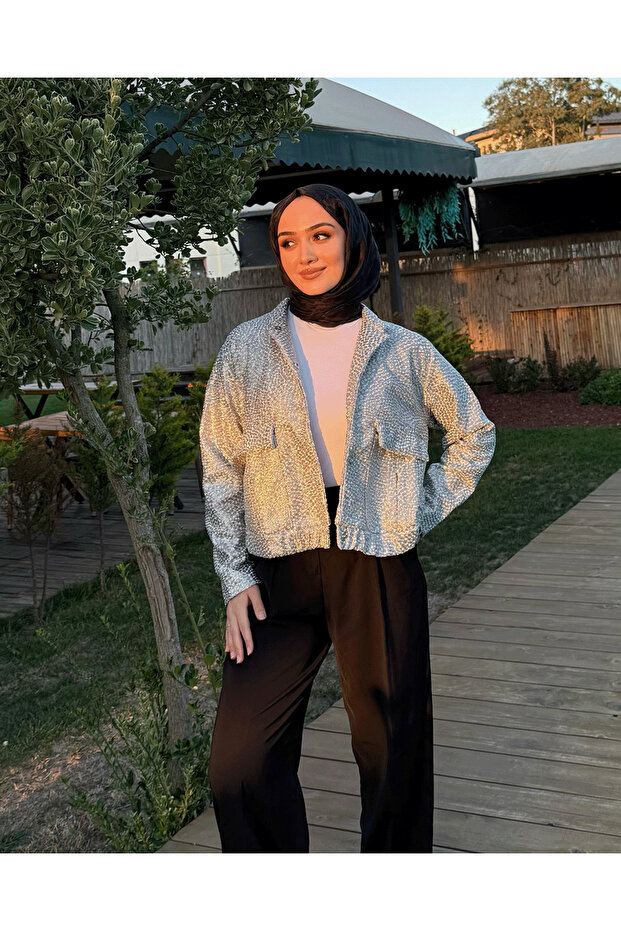 Bomber Ceket Gümüş - 2