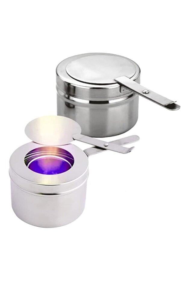 Luxshiny Stainless Steel Chafer Wick Fuel 2Pcs Heat Dish Heater Tiny Heater Canned Heat Holder With