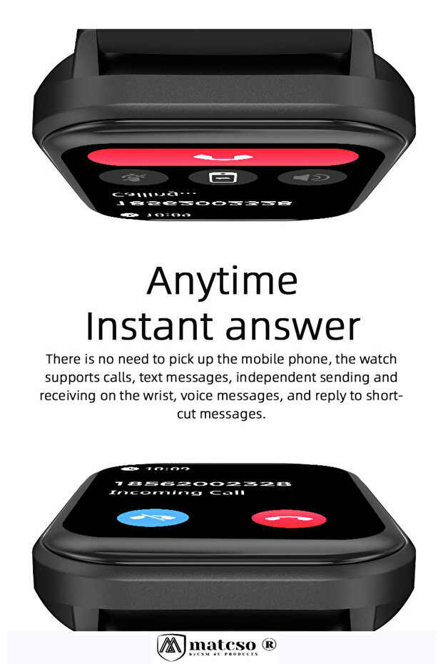 Smartwatch, matcso by CSM 4U PRODUCTS, SWTZL99J, Bluetooth Call, 2.01" Display, Notifications - 5