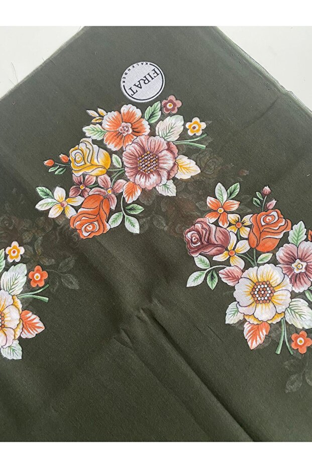 Model floral brodat din bumbac - 1