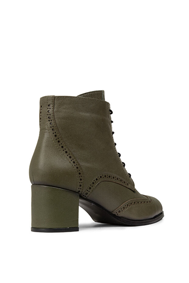 Kadın Hakiki Deri Yeşil Bot - 2