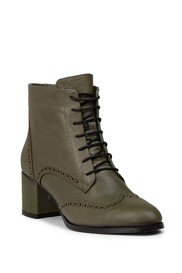 Kadın Hakiki Deri Yeşil Bot - 5