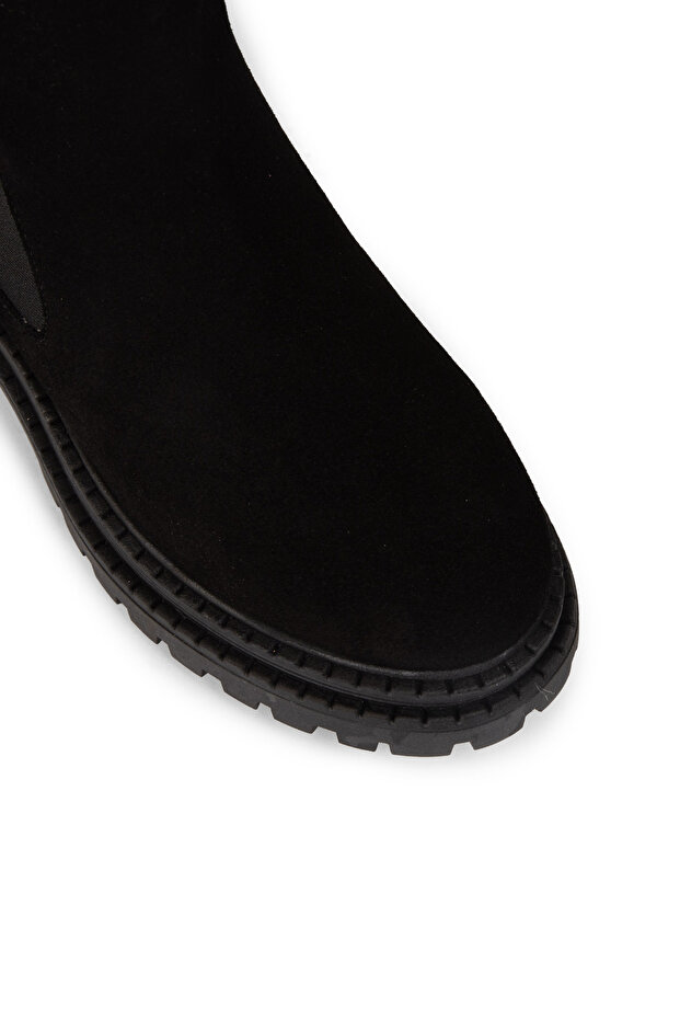 Kadın Hakiki Süet Siyah Bot - 4