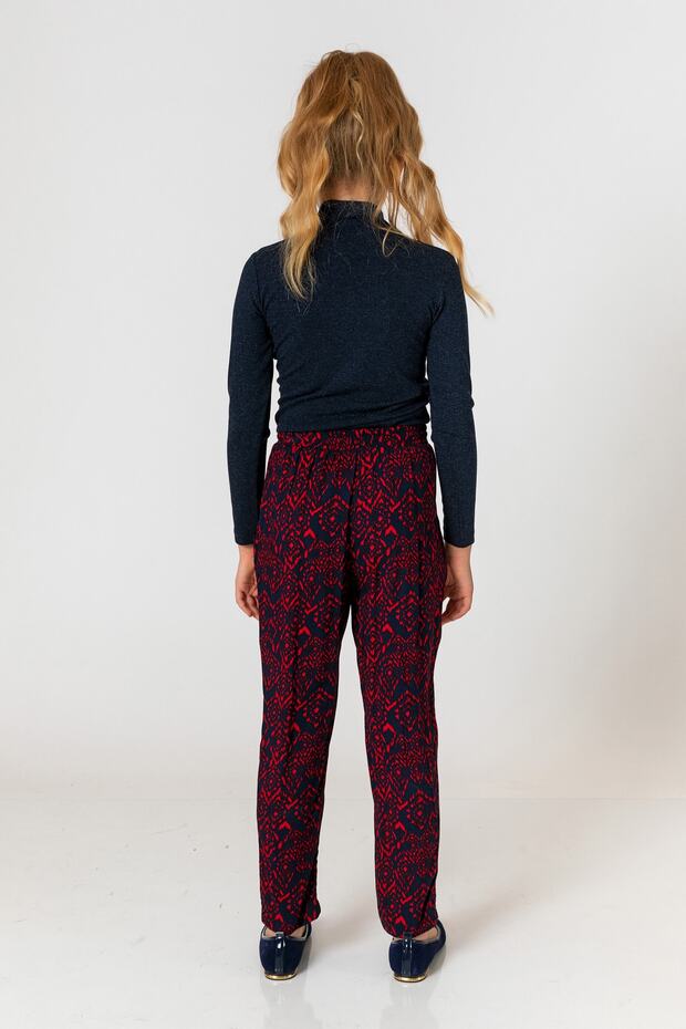 Devojčice, crvene široke pantalone - 6