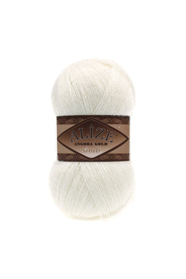 Angora Gold Glitter 62 Light Cream Color Knitting Thread - 1 Piece