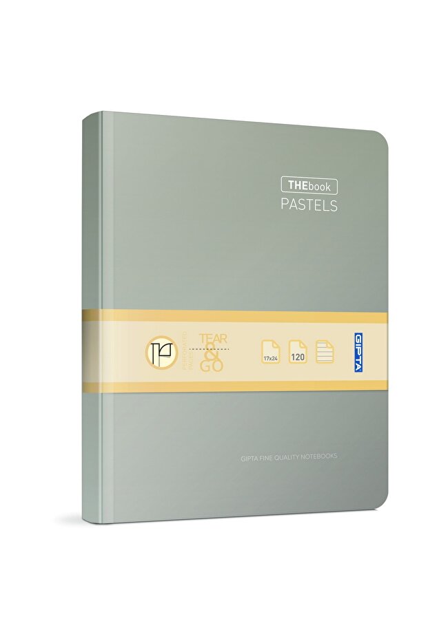 دفتر ملاحظات The Book باستيل 17x24 160 ورقة 4 أقسام بغطاء صلب (3049) رمادي مربعات