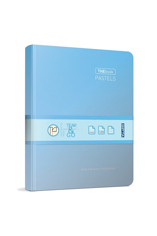 The Book باستيل 17x24 120 ورقة 4 أقسام غطاء صلب دفتر (3310) مربعات باستيل أزرق فاتح