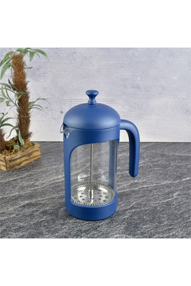 Borosilikat Cam French Press Lacivert 600 Ml - 1