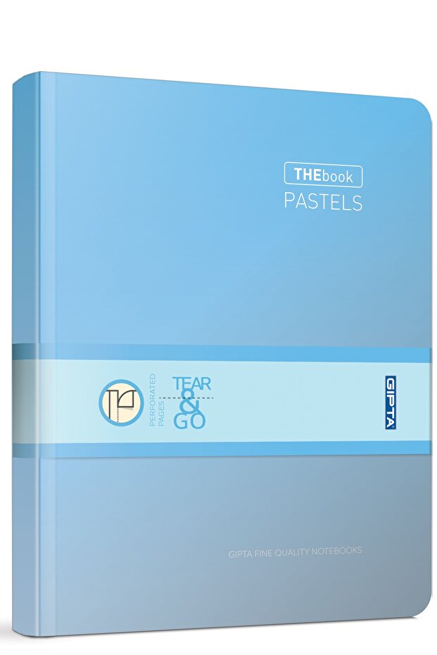 دفتر ملاحظات The Book Pastel مقاس 20x28 296 ورقة مكون من 4 أقسام بغطاء صلب (3483) مخطط باللون الأزرق الفاتح