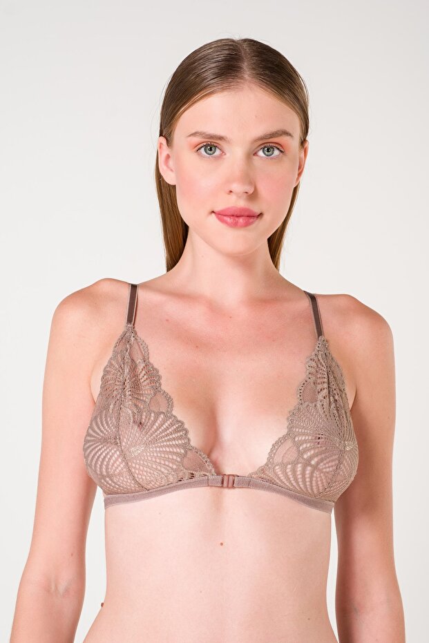 Kadın Kapsız Dantelli Önden Klipsli Bralet - 1