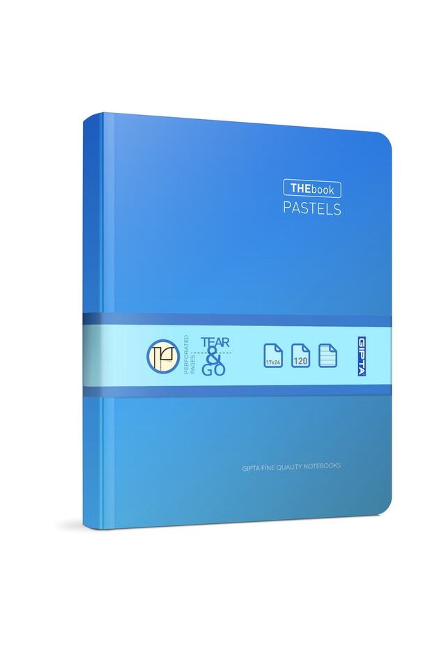 The Book Pastel 14x20 160 Sheets 4 Compartments Hard Cover Hardcover Notebook (3316) Checkered Blue