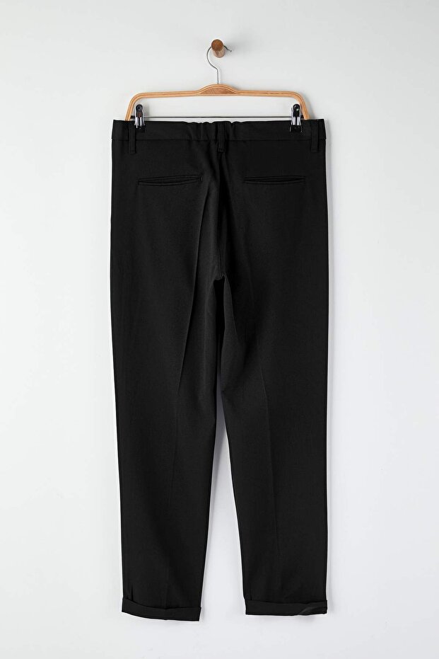 Siyah Erkek Boyfriend Fit Kumaş Pantolon TMNAW26PL00017 - 13