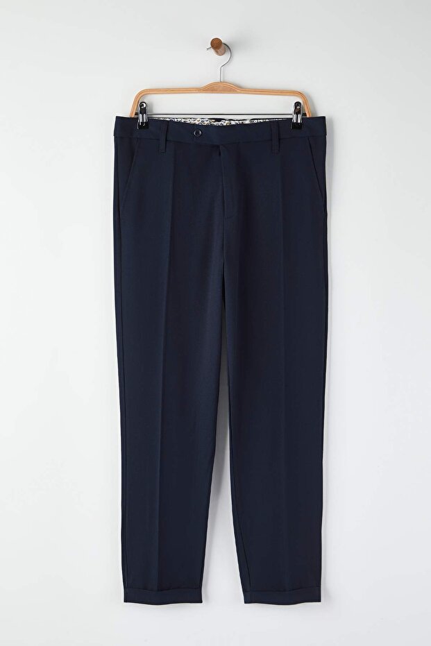 Lacivert Erkek Boyfriend Fit Kumaş Pantolon TMNAW26PL00017 - 6