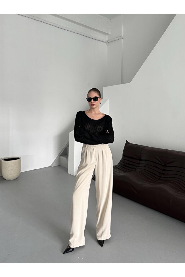 Schwarzer transparenter Pullover - 5