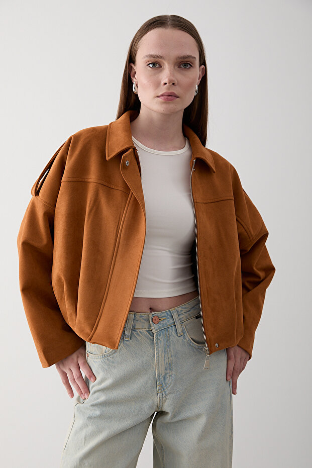 سترة تابا كلارا من جلد الغزال - 2929 - 6