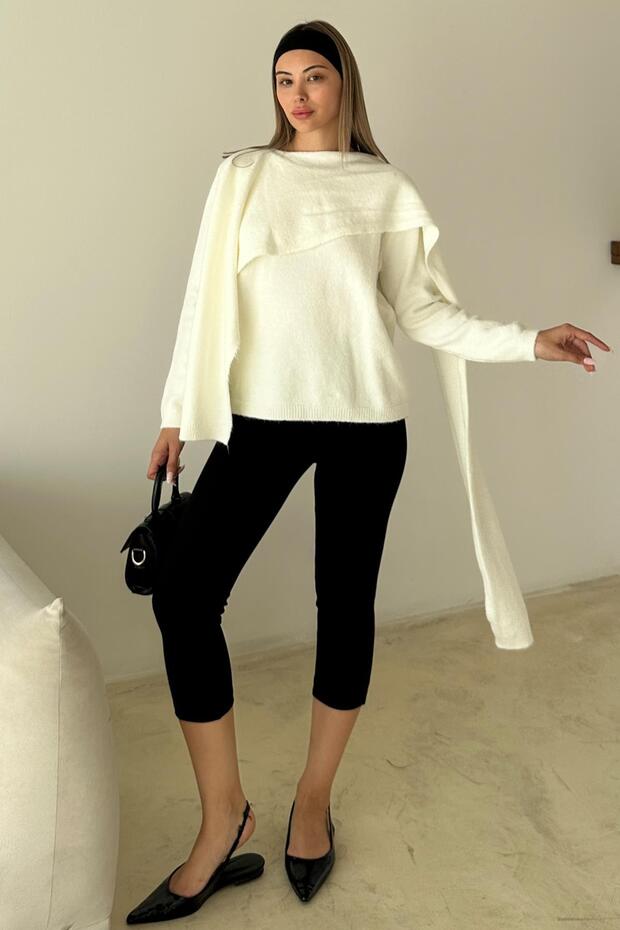 Selbstgestrickter Pullover EKRU 8266 - 6